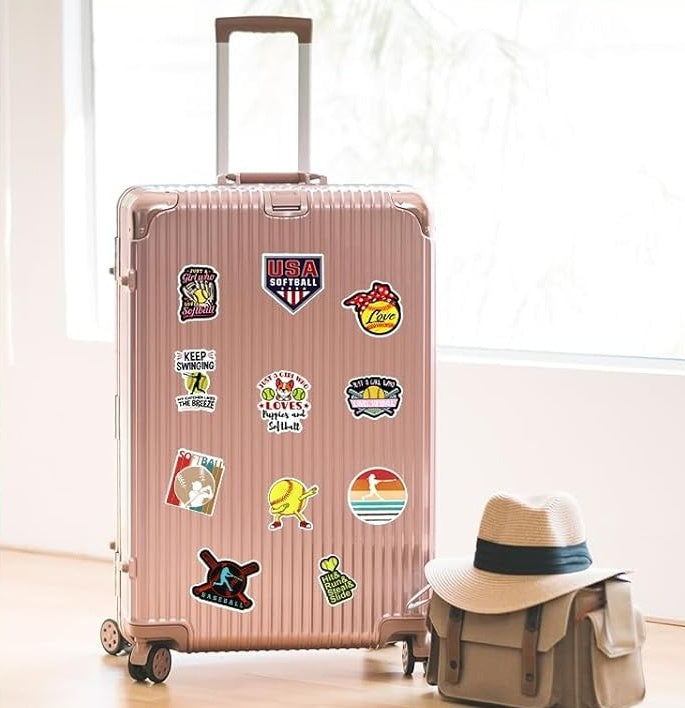 100 PCS Softball Stickers, Vinyl Decal For Water Bottle Laptop Car Helmet Guitar Skateboard Softball Accessories Gifts Clearance Sale1